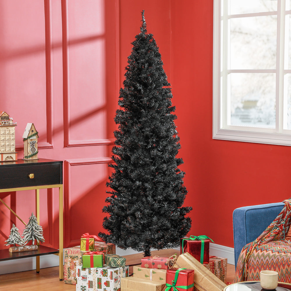 6ft Black Artificial Christmas Tree with Automatic Opening