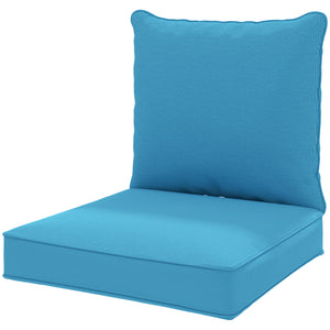 Thick and Deep Patio Chair Cushions for Outdoor Seating with Back Cushion, Turquoise