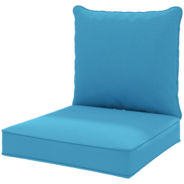 Thick and Deep Patio Chair Cushions for Outdoor Seating with Back Cushion, Turquoise