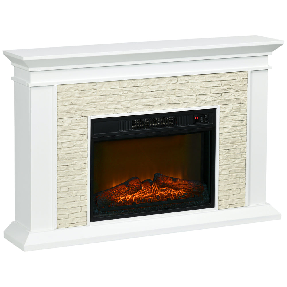 1400W Electric Fireplace with White Mantel