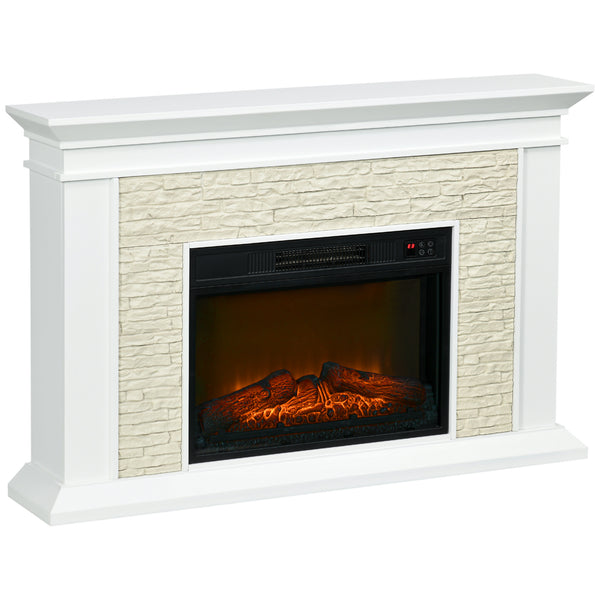 1400W Electric Fireplace with White Mantel