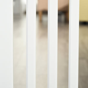 Freestanding wooden safety barrier with opening gate