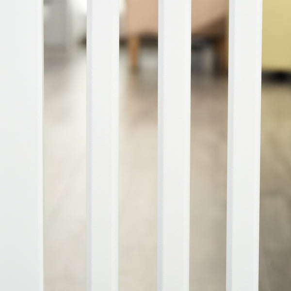 Freestanding wooden safety barrier with opening gate