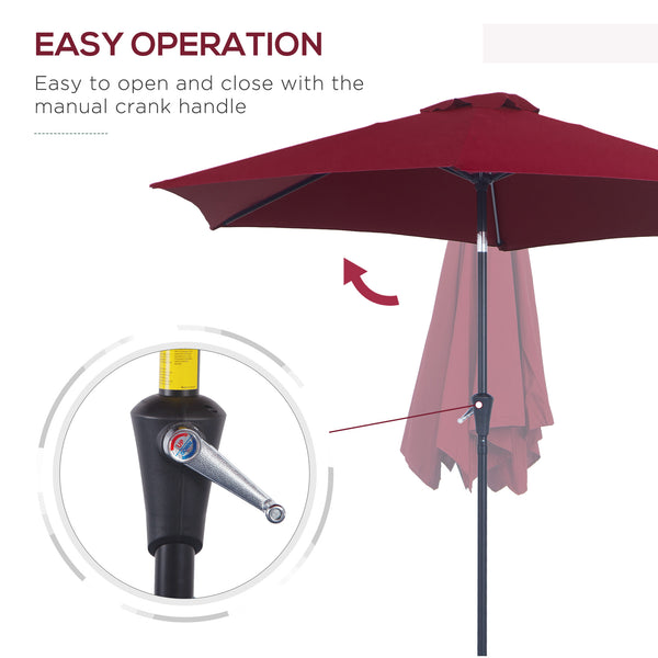 8.5-foot patio umbrella, burgundy red 