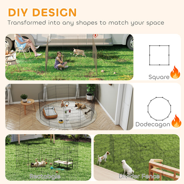 Foldable metal playpen with 12 panels