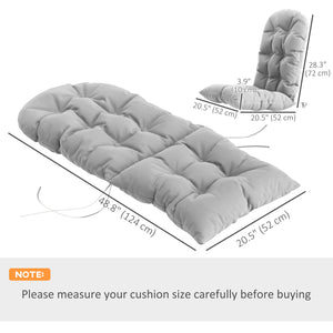 Set of 2 Adirondack Chair Cushions with Ties, Light Gray