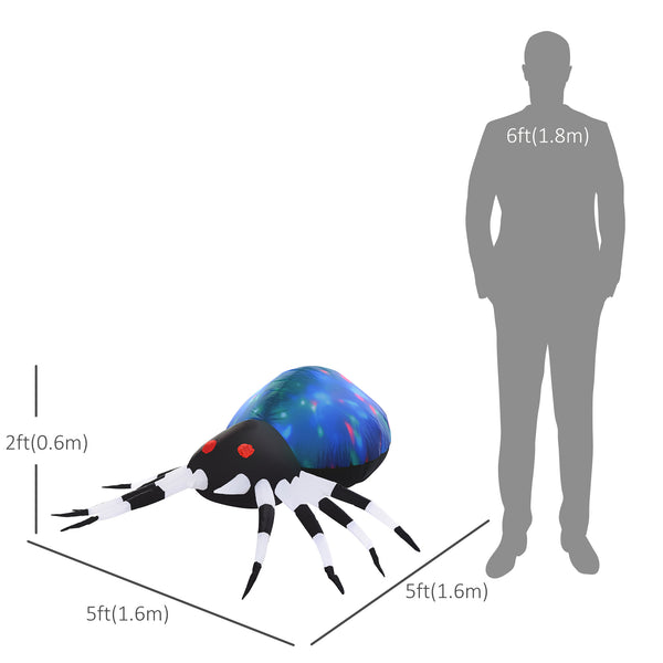 Halloween Giant Scary Inflatable Spider 1.5m Airblown with LED Lights