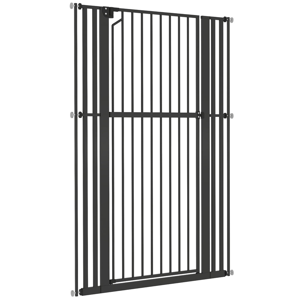 Extra-tall pet gate 63 in, adjustable width, black