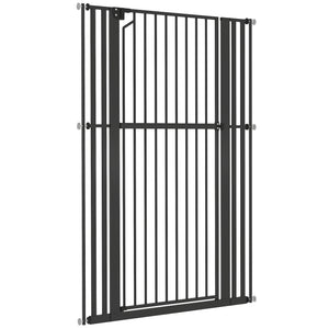 Extra-tall pet gate 63 in, adjustable width, black