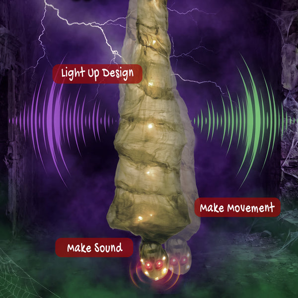 6 ft. Animated Hanging Halloween Mummy with 24 LED Lights, Sounds, and Motion