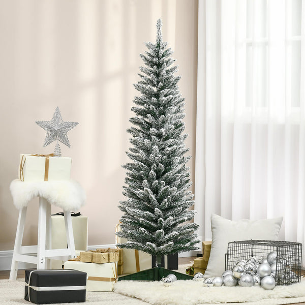 5ft Tall Artificial Christmas Tree with Snowy Branches
