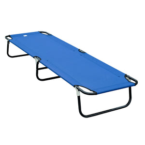 Foldable Camping Bed for Adults, Portable Outdoor Sleeping Bed, Blue