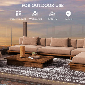 Waterproof Outdoor Camping Mat with LED Lights, Carry Bag and Pegs, 3.66 m x 2.74 m