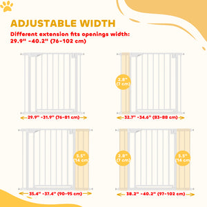 Self-closing safety gate, white