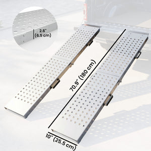 Set of 2 foldable steel loading ramps for motorcycle and ATV