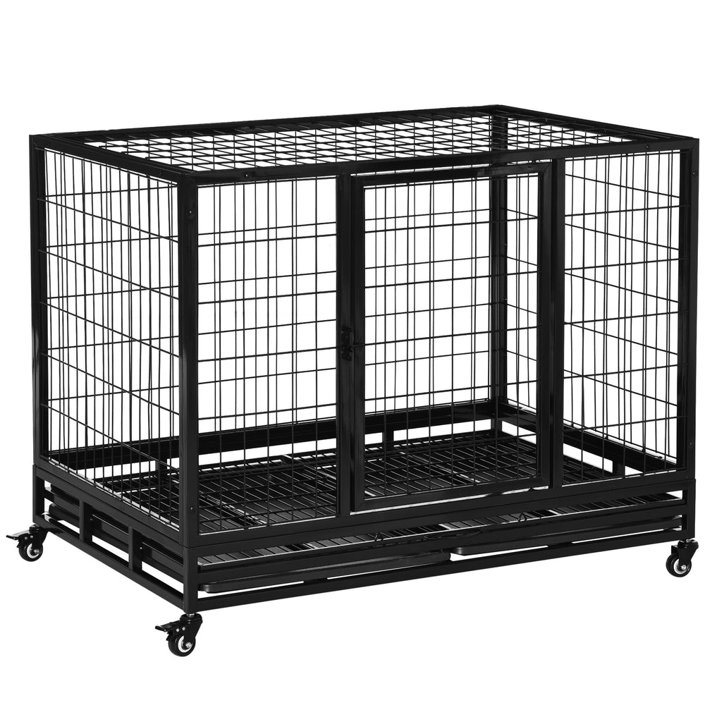 Robust cage with two doors and lockable wheels