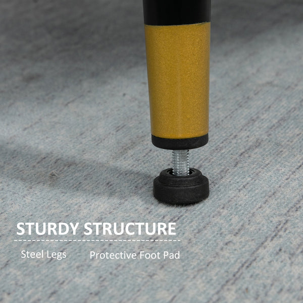 Modern upholstered accent chair with tufted back and steel legs, gray