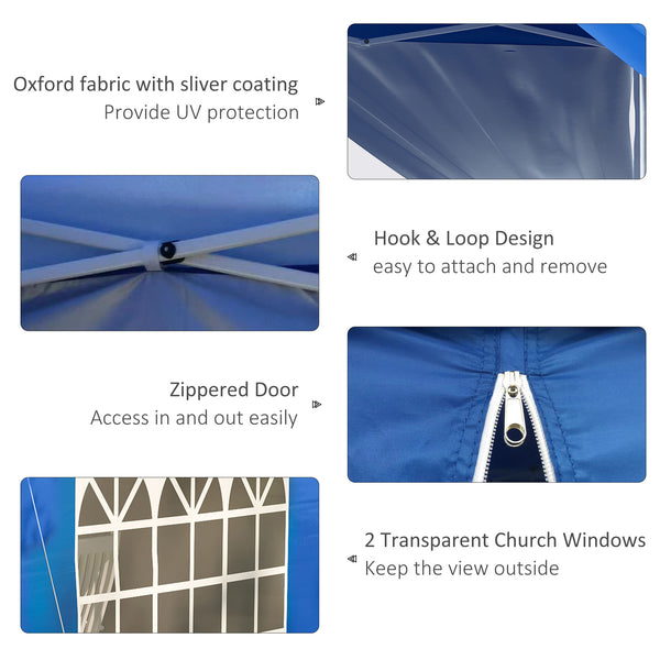 10 x 10 folding tent with wheeled carry bag, blue