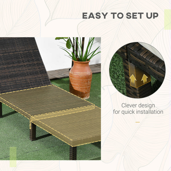 Patio Lounge Chair with 5-Level Adjustable Backrest, Headrest, Cream White