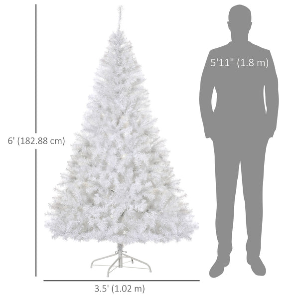 6ft Pre-Lit Artificial Christmas Tree with Warm White LED Light