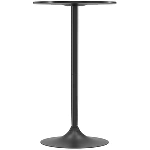 Modern round high bar table, black