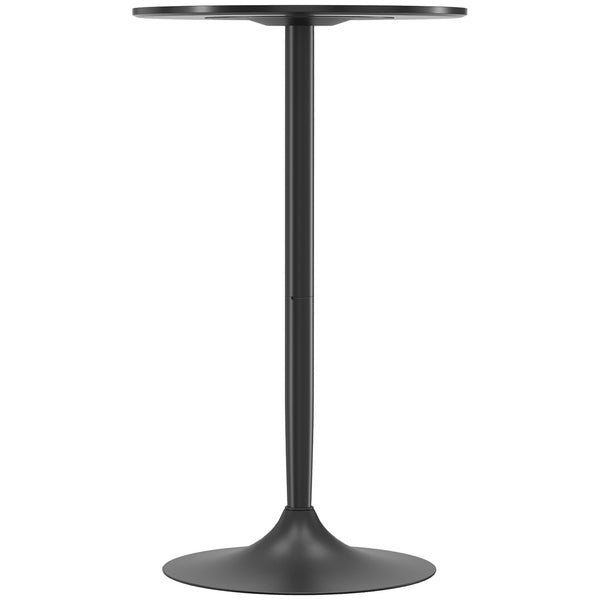 Modern round high bar table, black