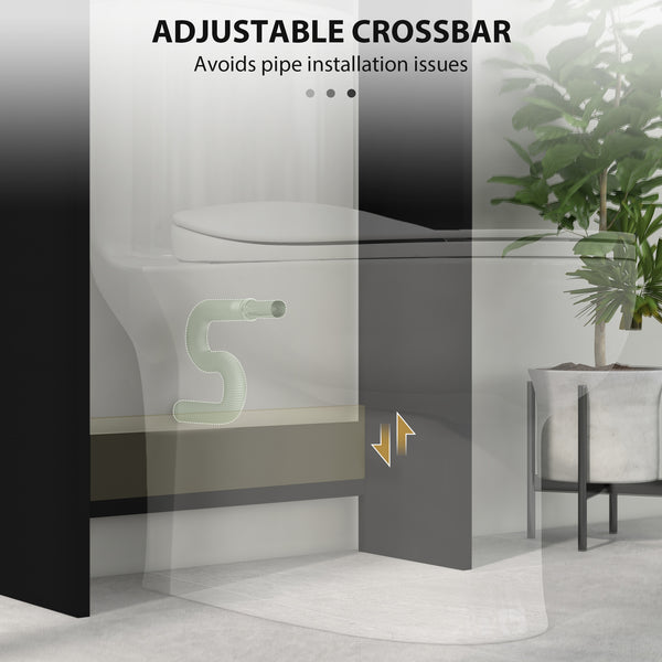 Modern Bathroom Cabinet with Barn Doors and Open Shelf, Black