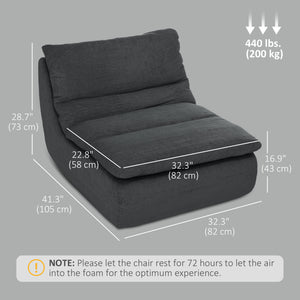 Ultra High Density Foam Armless Floor Sofa, Grey