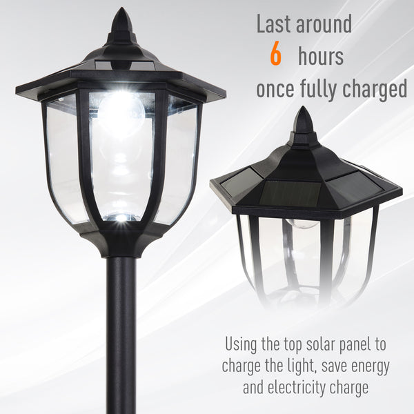 Solar-powered outdoor garden torch, 6 LEDs, water-resistant