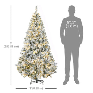 6ft Pre-Lit Artificial Christmas Tree with Warm White LED Light