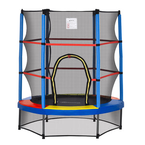4.6-foot trampoline with safety net, multicoloured