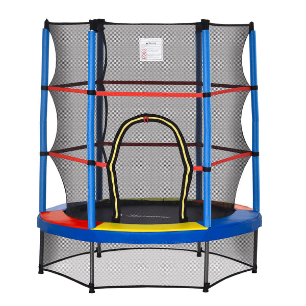 4.6-foot trampoline with safety net, multicoloured