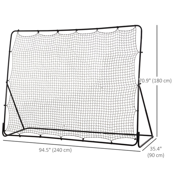 Soccer rebound net with 5 adjustable angles