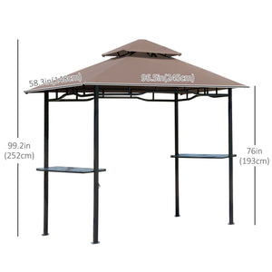 Barbecue gazebo with two-tiered canopy, cafe