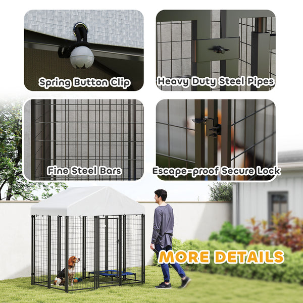 Dog kennel with waterproof and UV-resistant cover