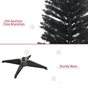 5ft Black Pencil Shaped Artificial Christmas Tree