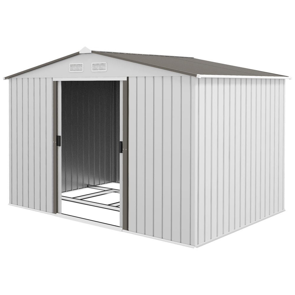Garden shed with foundation kit, silver color