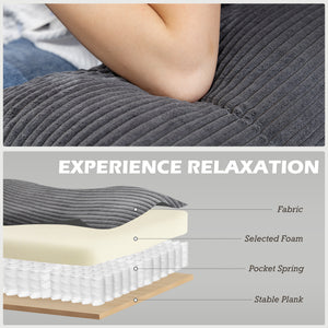 U-shaped corner sofa with double chaise longue, 4-seater with wooden legs, dark grey