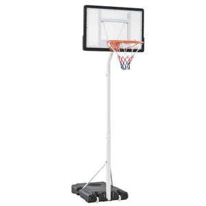 Portable basketball hoop, adjustable height from 2.1 to 2.6 m with wheels