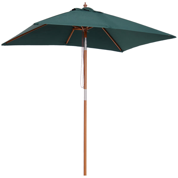 6.6-foot square parasol with tilt mechanism, green 