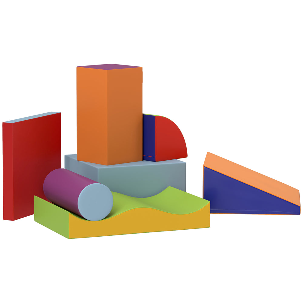 Set of 7 modular soft foam climbing blocks for children
