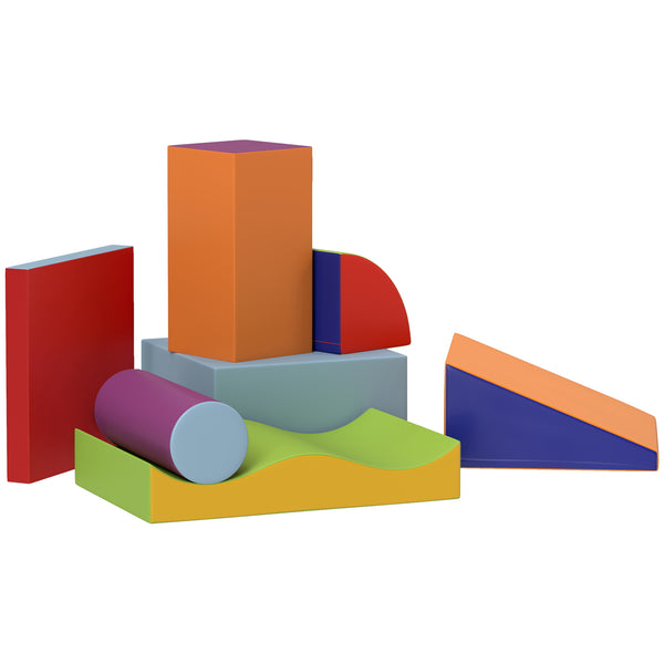 Set of 7 modular soft foam climbing blocks for children