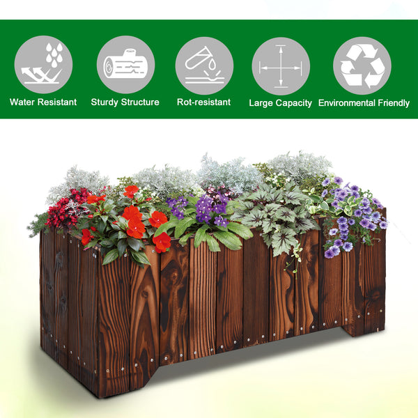 Raised planter for outdoor plants