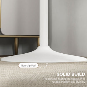 Modern round high bar table with painted top, white