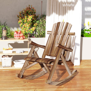 Outdoor wooden rocking chair, oversized Adirondack style