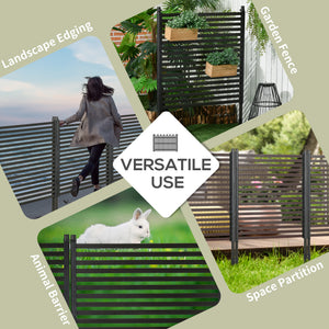 Outdoor fence with 2 anchor points, brown 