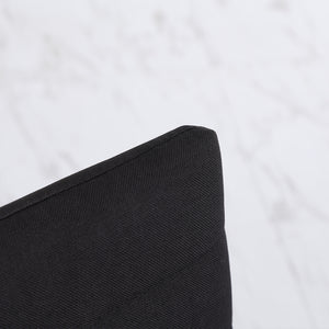 Set of 4 Linen Upholstered High Back Dining Chairs with Metal Legs, Black