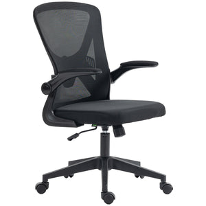 Mesh Office Chair, Swivel with Lumbar Support, Adjustable Height, Flip-up Armrests, Black