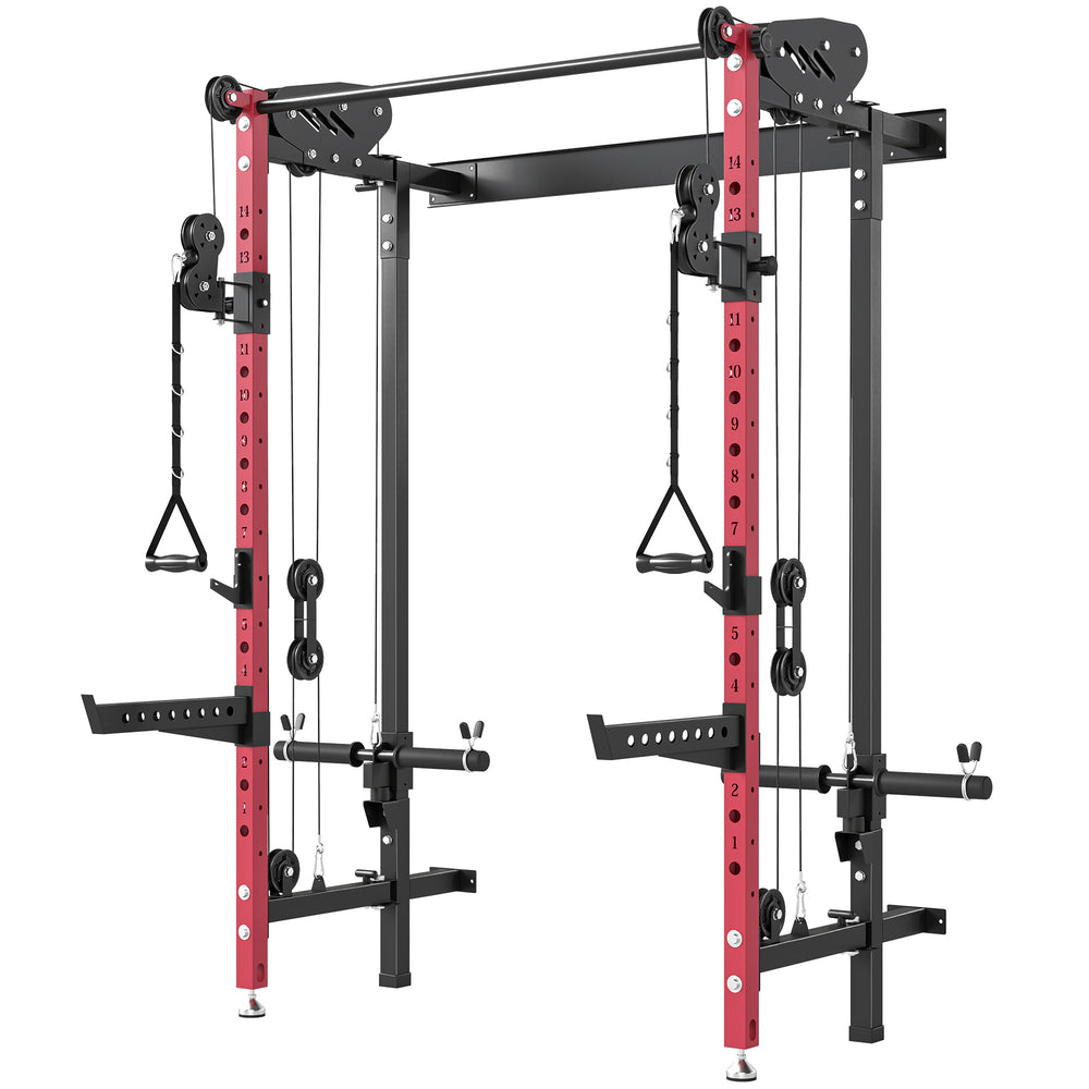 Folding power rack with pulleys, 1,540 lbs