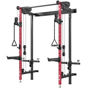 Folding power rack with pulleys, 1,540 lbs